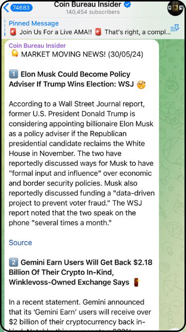 Coin Bureau Telegram crypto insights channel