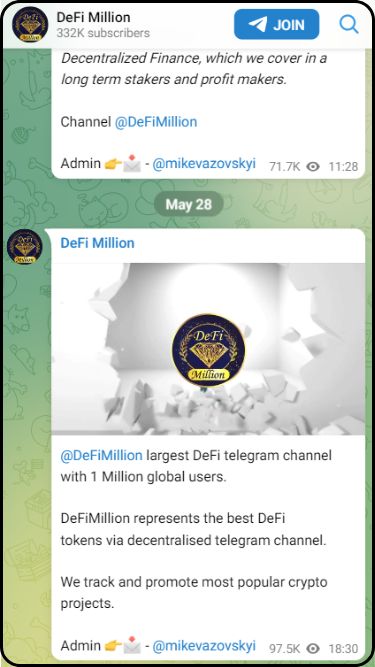 Telegram crypto channels focused on DeFi
