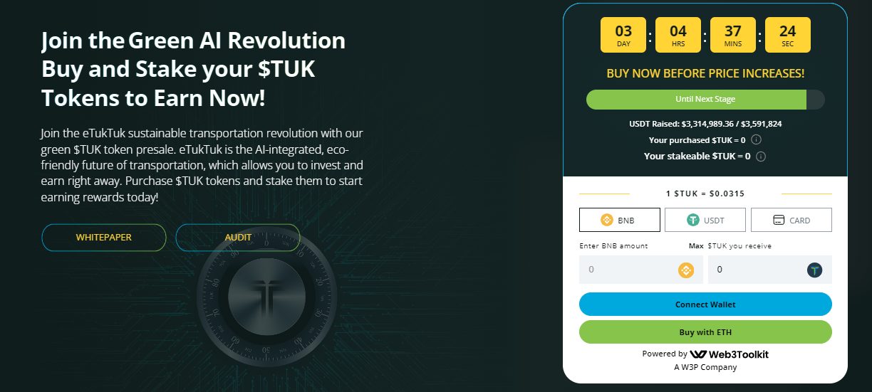 eTukTuk presale dashboard