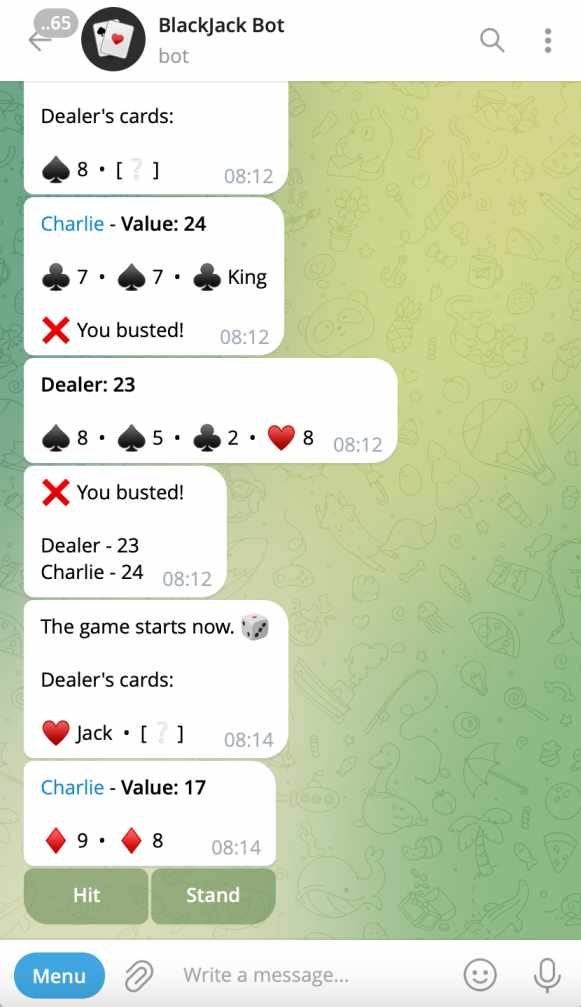 BlackJack Bot on Telegram