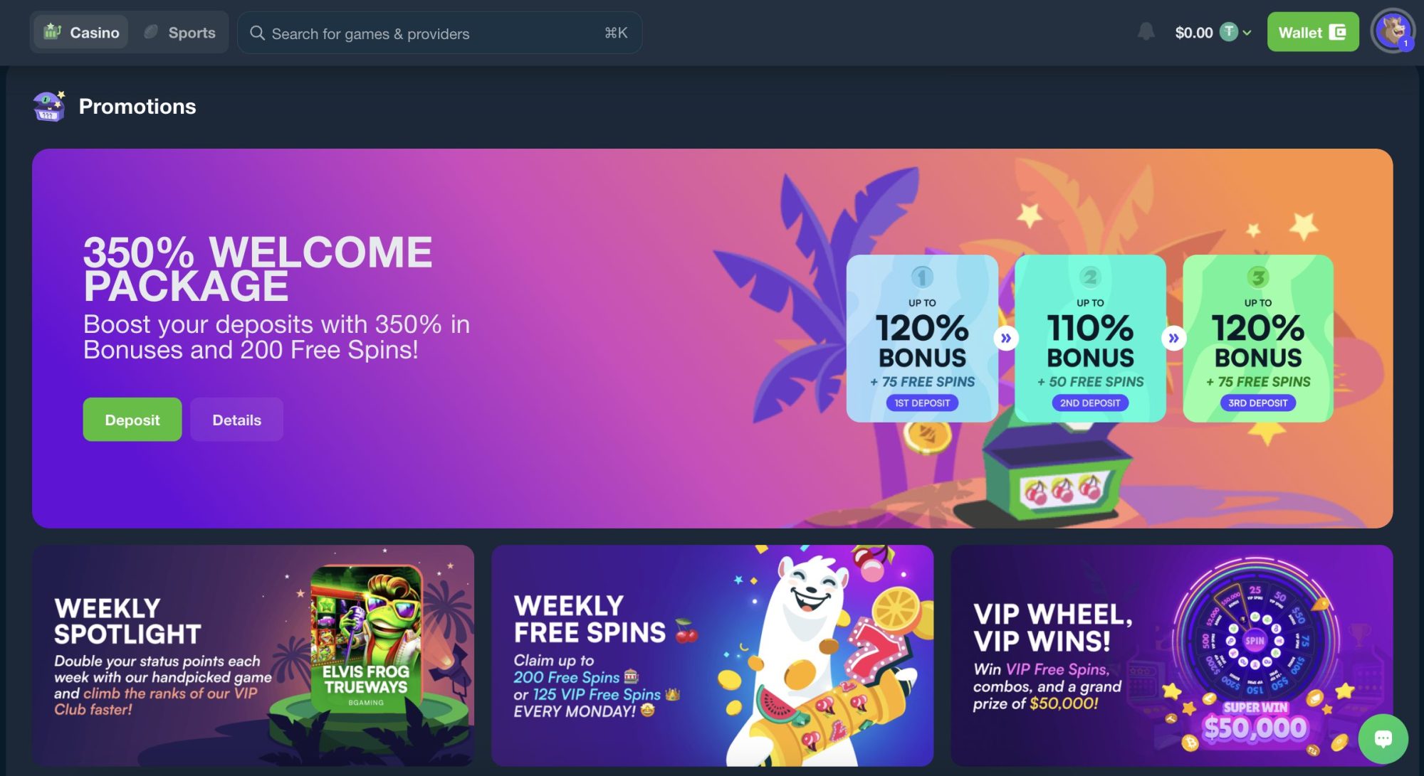 Wild.io welcome bonus