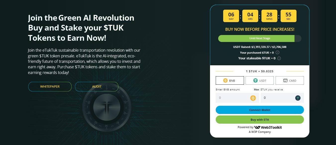 eTukTuk presale dashboard