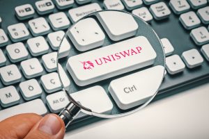 uniswap decentralized exchange on keyboard