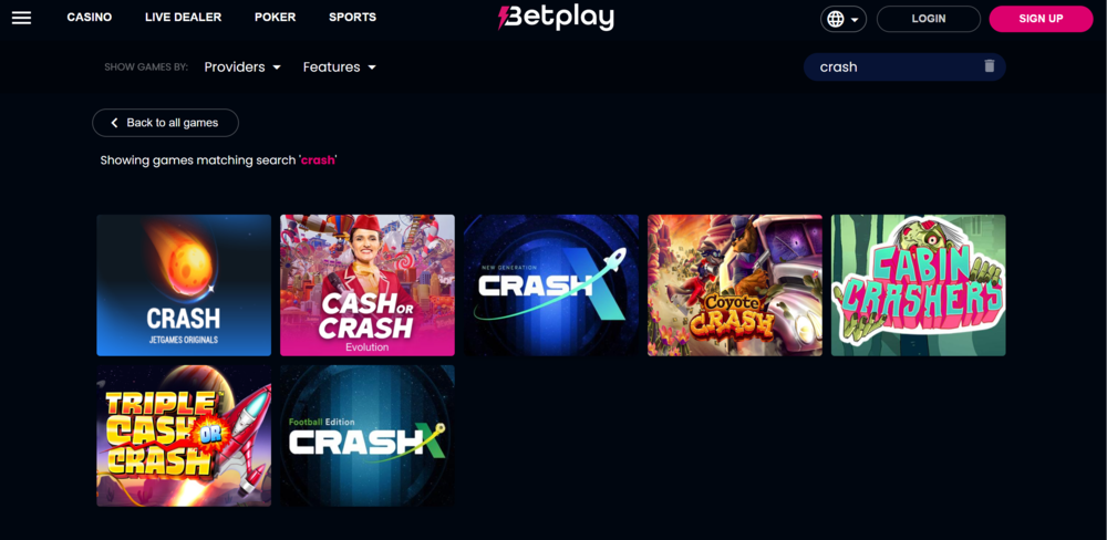 A screenshot from the Betplay website