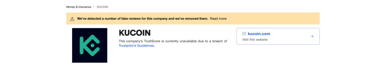 KuCoin review | Trustpilot reviews for KuCoin terminated