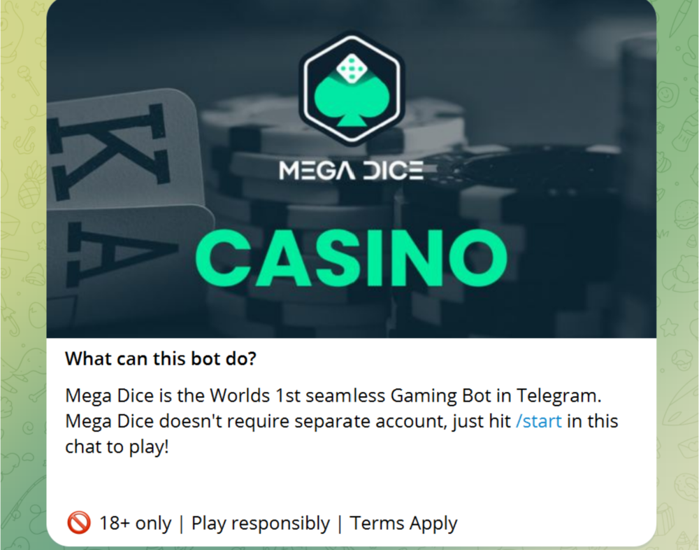 Mega Dice Telegram Casino